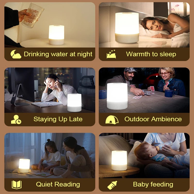 Dimmable LED Bedside Night Light – Touch Table Lamp