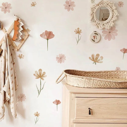 Boho Floral Wall Stickers for Kids Bedroom & Nursery