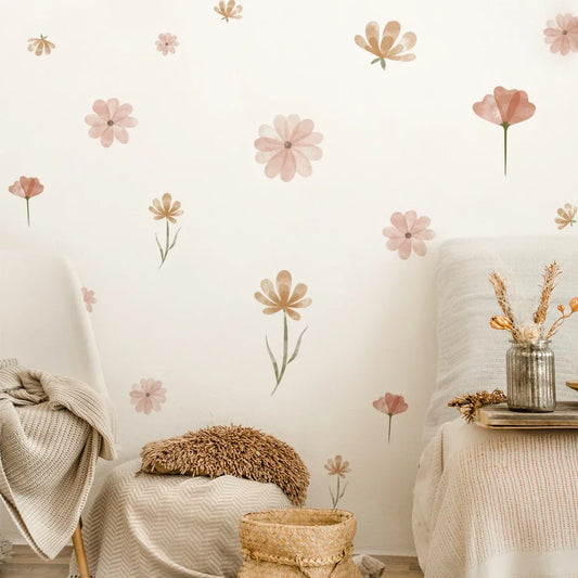 Boho Floral Wall Stickers for Kids Bedroom & Nursery