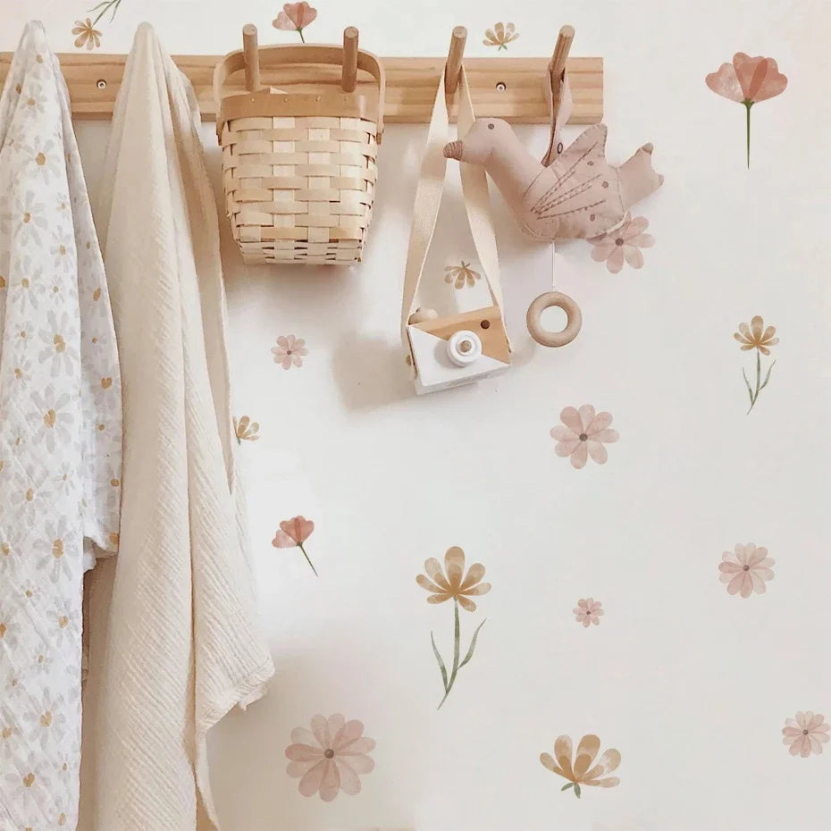 Boho Floral Wall Stickers for Kids Bedroom & Nursery