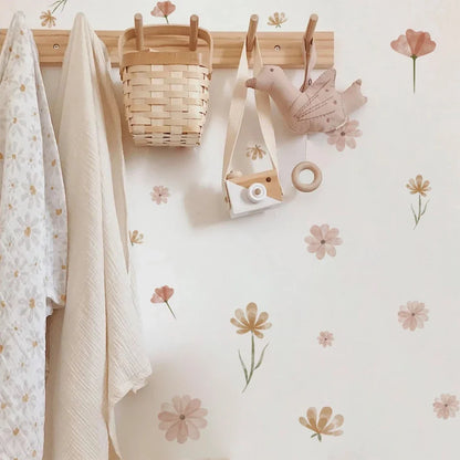 Boho Floral Wall Stickers for Kids Bedroom & Nursery