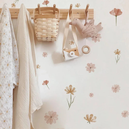 Boho Floral Wall Stickers for Kids Bedroom & Nursery
