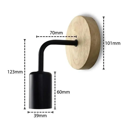 Vintage Wood Wall Sconce Lamp – Adjustable E27 Fixture